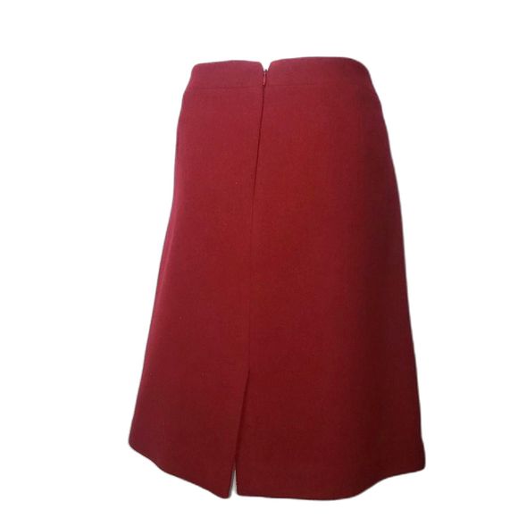 J. Crew Mercantile Cranberry Red Wool Straight Skirt Womens Size 14 - Picture 4 of 7
